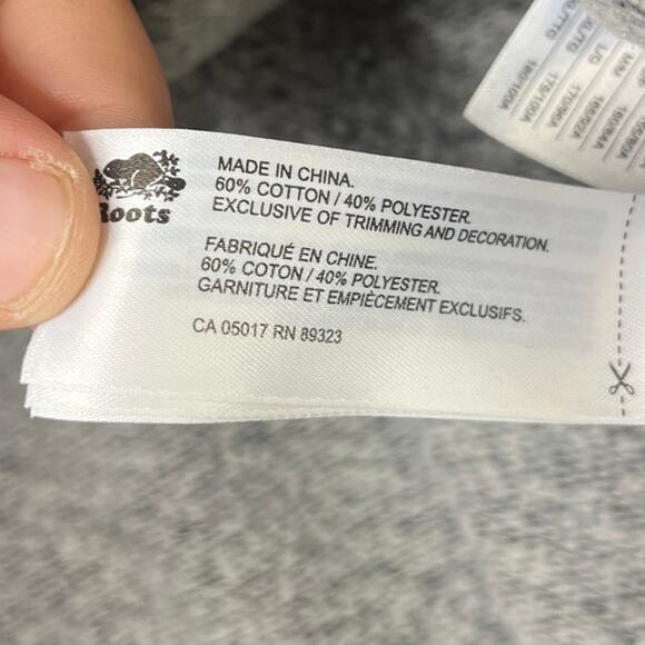 Roots Canada Charcoal Gray French Terry Zip Hoodie sz XXL Maple Leaf Casual - Picture 9 of 12